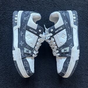 Louis Vuitton Black and White Monogram Sneakers